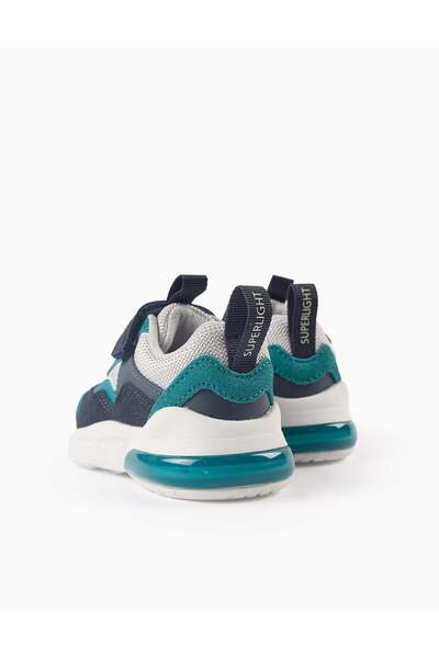 Ziddy Light-up Trainers Baby Boys 'ZY Superlight Runner', Blue/Turquoise