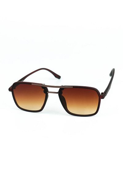 Di Caprio Men's Brown Uv400 Protection Rectangular Model Sunglasses