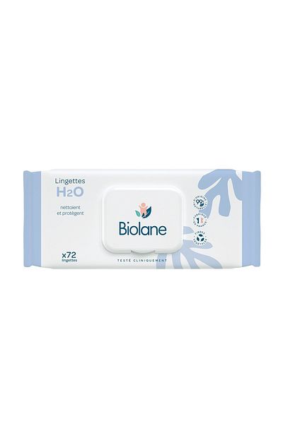 Biolane Thick H2O Baby Wipes – For Gentle Cleansing & Protection | 72 Sheets