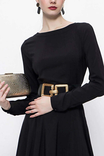 SOCIETA Black Sitting Waist Cup Long Dress 94101