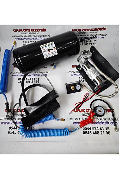 HORNS traktör ve iş makinası için Otomatik Kompresör 15 lt ful set korna ve h...