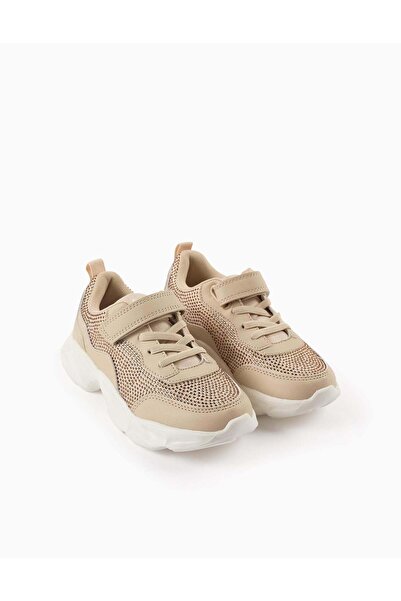 Ziddy Trainers with Sparkles for Girls 'ZY Superlight Runner', Beige