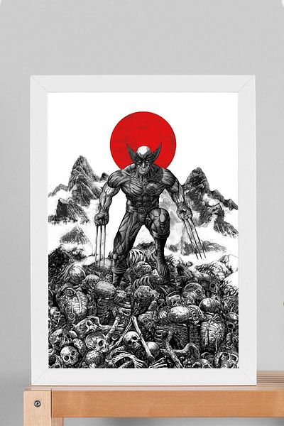 Saturn Ζωγραφική με κορνίζα X-Men Wolverine - Ζωγραφική αφίσας ταινίας Marvel