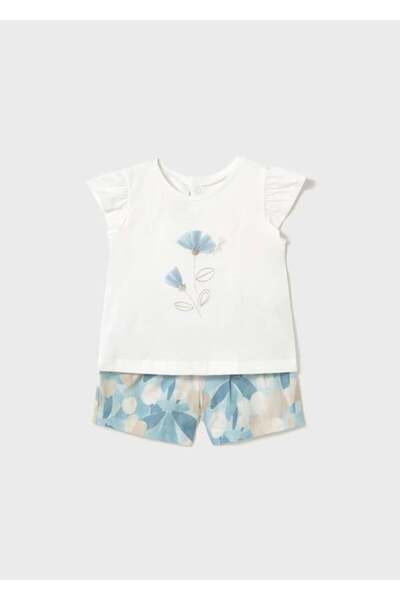MAYORAL Blue Baby Girl Printed Shorts Set (1-3 Years)