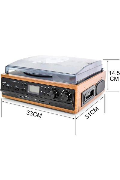 Genel Markalar Kn-27 Bluetoothlu Kumandalı Hoparlörlü Pikap Radyo Kaset Usb Mp3 33-45-78 Plaklar Çalar