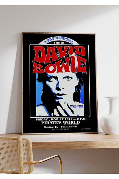 House Gorgeous Poster retro fără rame cu design de concert David Bowie