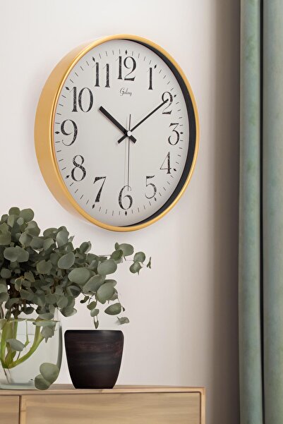 Genel Markalar DEKORATİF BÜYÜK RAKAMLI GOLD DUVAR SAATİ 29.5 CM