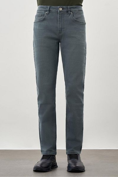 İmza Water Green Slim Fit Τζιν Παντελόνι 5 τσέπες ίσιο βαμβακερό Gabardine Casual