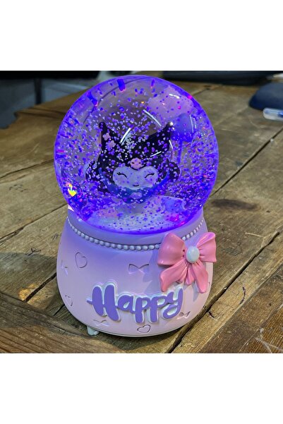 nesever store Mega Boy Kuromi Küresi Otomatik Kar Püskürtmeli Işıklı Müzikli Kar Küresi