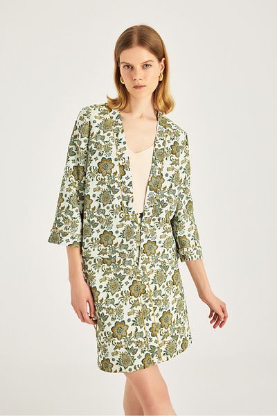 Naramaxx Three Quarter Sleeve Jacquard Jacket
