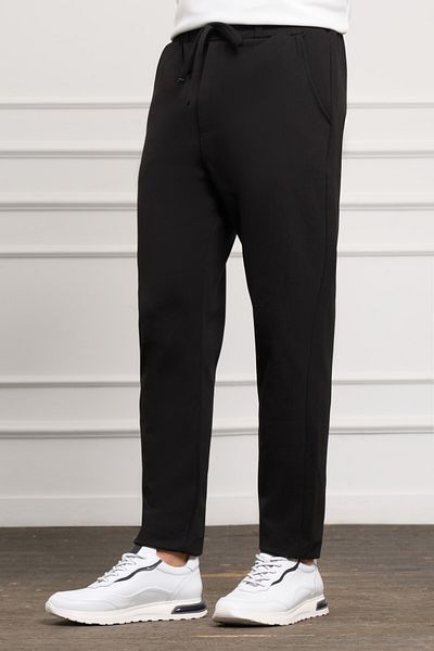Morven Men's Black Slim Fit Elastic Jogger Pants