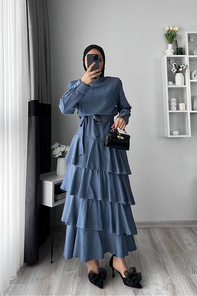 Neşeli Butik γυναικείο εισαγόμενο ύφασμα με στρώσεις χιτζάμπ NMS051