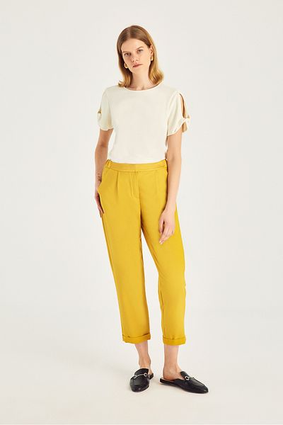 Naramaxx Satin Detailed Double Leg Trousers with Waist