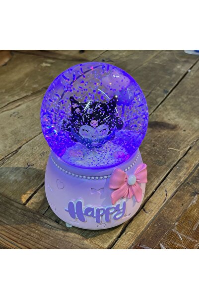 nesever store Mega Boy Kuromi Küresi Otomatik Kar Püskürtmeli Işıklı Müzikli Kar Küresi