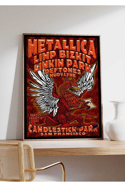 House Gorgeous Poster retro fără rame cu design de concert Metallica nr:2