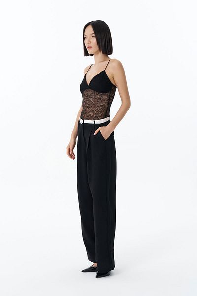 Quzu Body transparent din dantela neagra