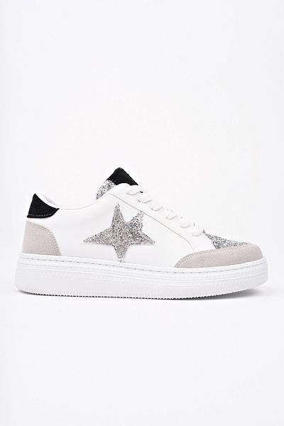 MUGGO BONNIE Pantofi sport casual cu șireturi, cu talpă groasă, cu model de leopard, pentru femei