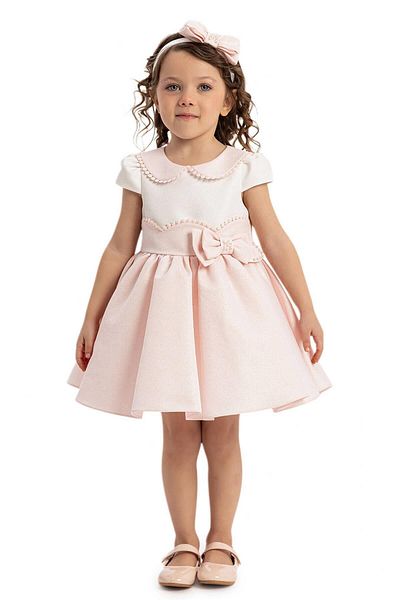 Pamina Baby Girl Stylish Dress 6-24 Months Powder
