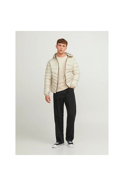 Jack & Jones Jack&jones Hero Puffer Hood Ανδρικό παλτό μπεζ με κουκούλα
