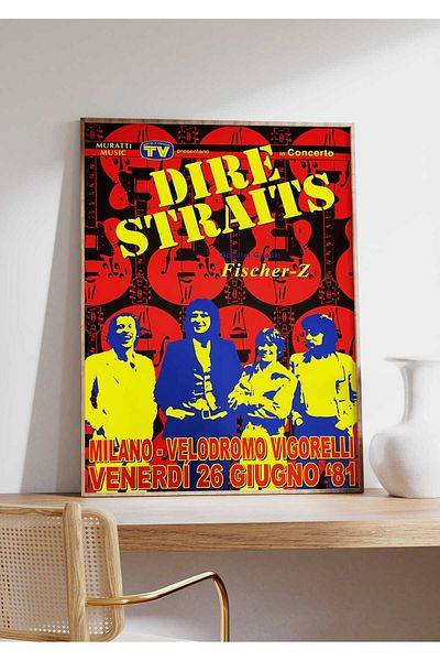 House Gorgeous Poster retro fără rame cu design de concert Dire Straits