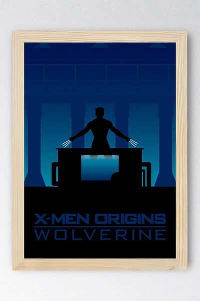 Saturn X-Men Wolverine Framed Painting - Marvel Movie Poster Painting