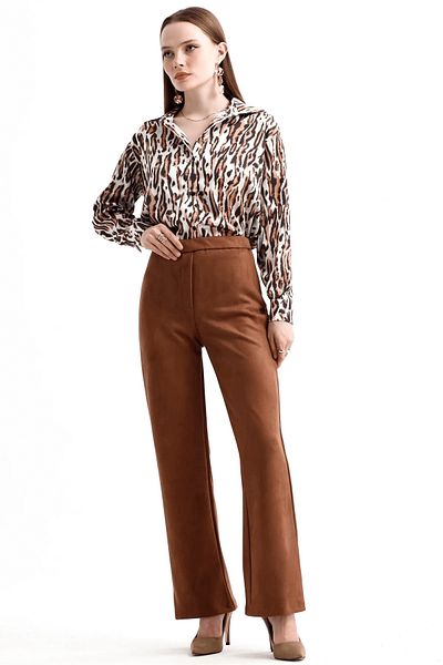 İKLİM LİFE Zippered Suede Trousers