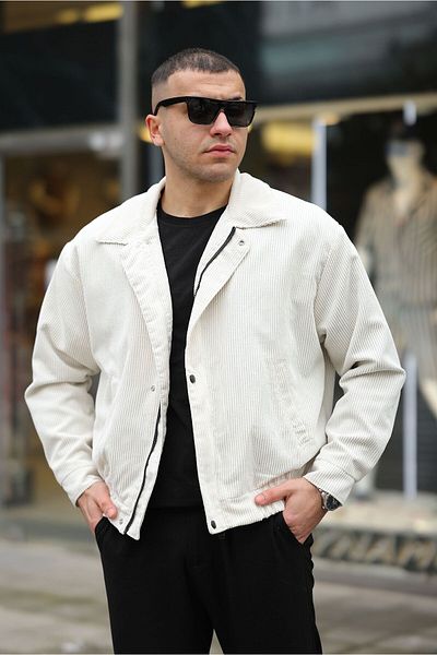 MODA Men's Oversize White Velvet Jacket
