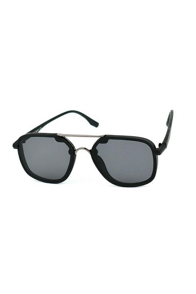 Di Caprio Unisex Matte Black Uv400 Protected Geometric Model Sunglasses