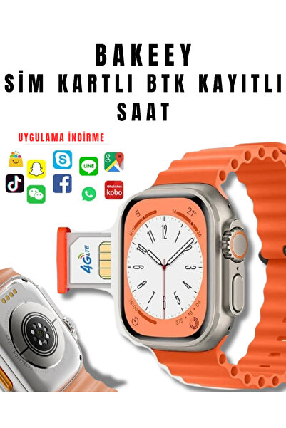 Bakeey 64GB SIM Kartlı Yetişkin Çocuk Akıllı Saat Wifi Paylaşım Nabız Tansiyon Ölçer, Çağrı Mesaj