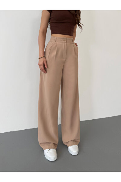 BİKELİFE Dámske látkové nohavice Palazzo so širokým pásom