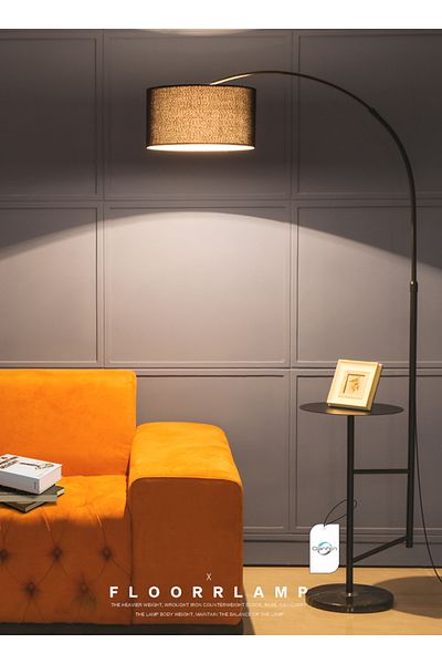 sharpdo Pure Natural Marble Floor Lamp Height Adjustable (with Shelf)