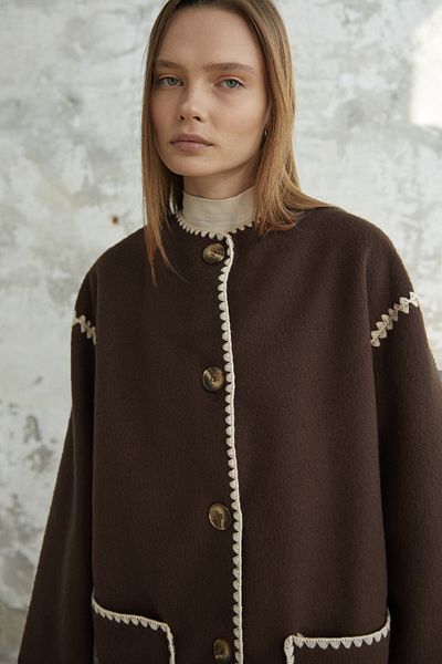 InStyle Καφέ μπουφάν Alira με κασκόλ