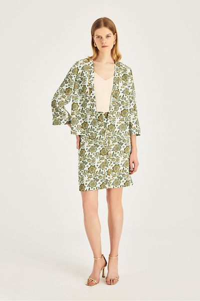 Naramaxx Three Quarter Sleeve Jacquard Jacket