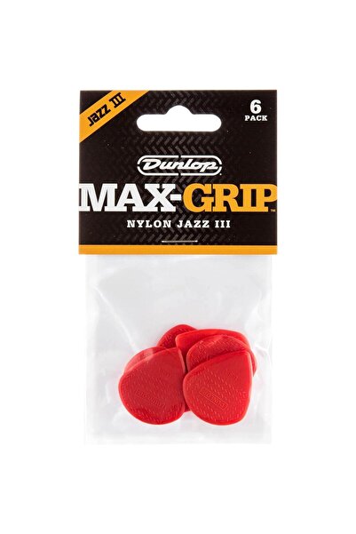 DUNLOP Jim 471P3N Nyl Max Jazz III 6'lı Paket Pena (Kırmızı)