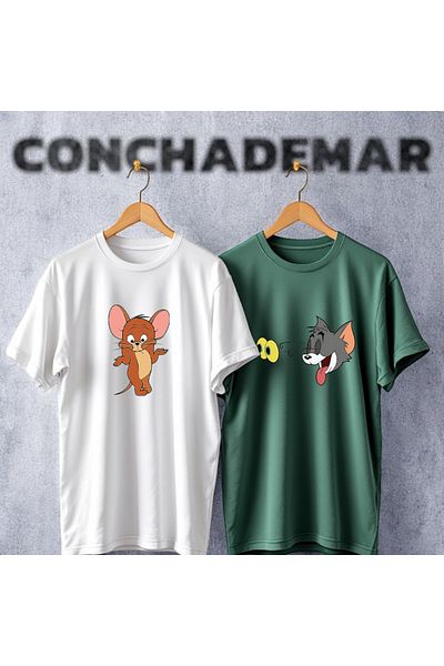 Vordevia Exploded Eye Tom and Jerry Dear Combination High Quality T-Shirt
