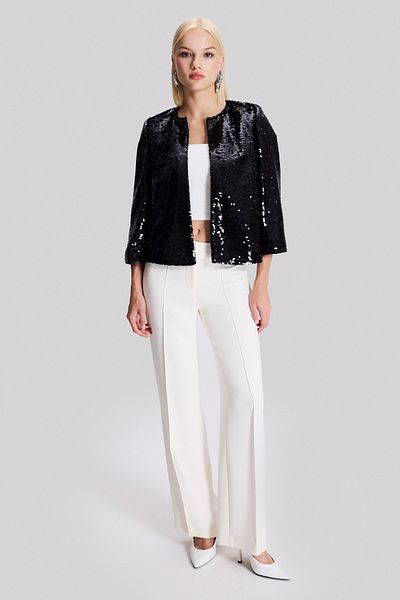 Naramaxx Three Quarter Sleeve Sequin Jacket