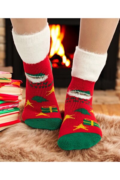 Happy Body Noel Çorapları 1'li Özel Kutulu Unisex Süper Kalın Tüylü Ve Yumuşa...