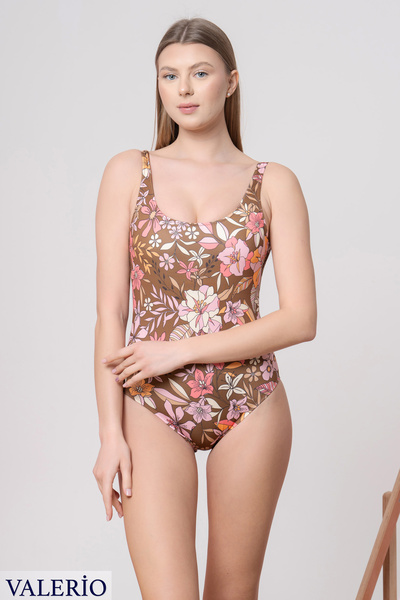 valerio ملابس سباحة بحزام سميك مع طباعة زهور