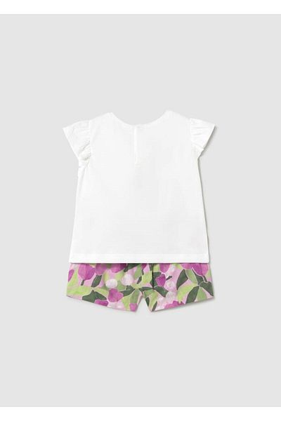 MAYORAL Purple Baby Girl Printed Shorts Set 1-3 Years