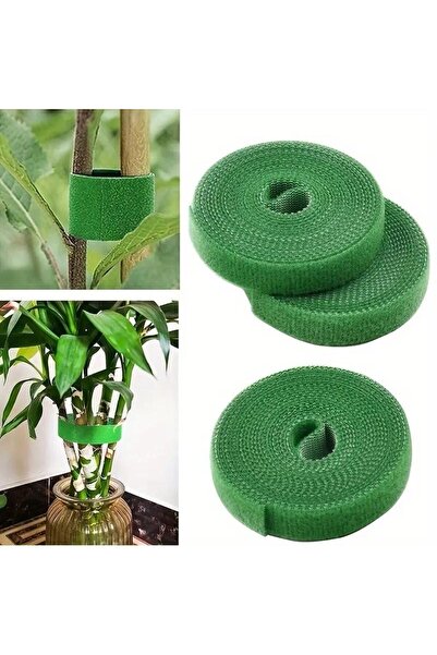 jetfast 5 Meters 1 cm Green Color Garden Plant Seedling Binding Tape Hook and Loop Tape