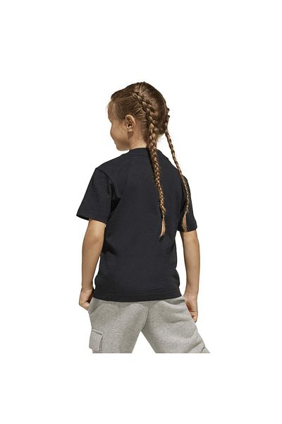 adidas Tricou negru cu gât rotund pentru copii Essentials