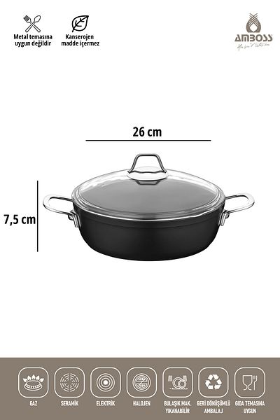 Amboss Big Mega 6 Piece Large Size Cast Pot Set with Glass Lid