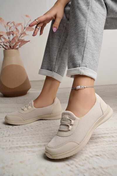 AlbiShoes حذاء راقصة الباليه للسيدات بدون أربطة سهل الارتداء للمشي اليومي، حذاء رياضي تشريحي