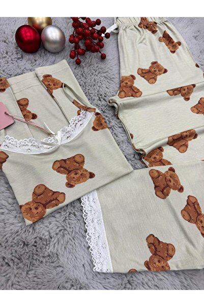 pijamaworld SET DE PIZAMA CU ȘASE LUNGURI DE VISCOSA MOALE CU CUREA DE SNA