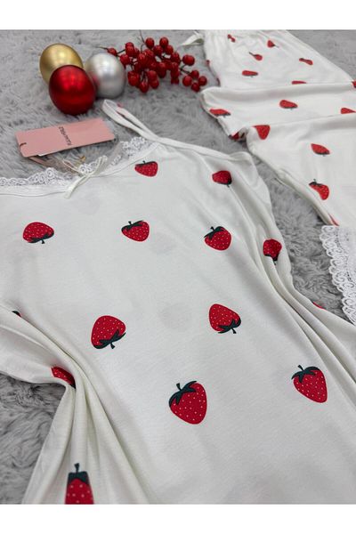 pijamaworld SET DE PIZAMA CU ȘASE LUNGURI DE VISCOSA MOALE CU CUREA DE SNA