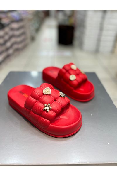 Akınal Bella Gathered Model Stoned Women's Slippers