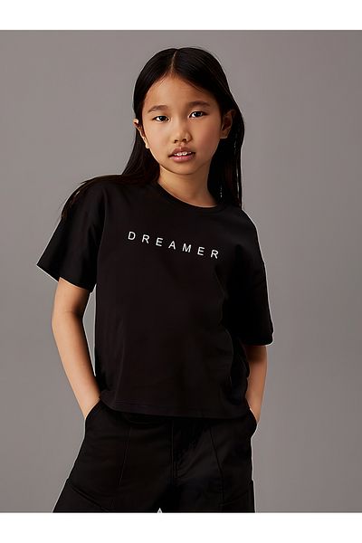 uyguntarz Kinder-T-Shirt aus bedruckter Baumwolle mit Dreamer-Motiv