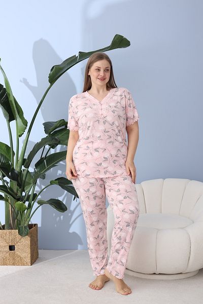BEYAZTOPTAN Quality Bamboo Short Sleeve Oversize Pajama Set