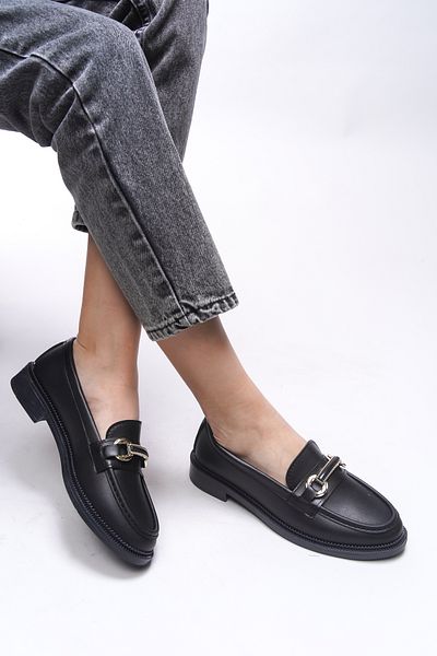 Riccon Beatthae Women's Loafer 0012505   Black Skin