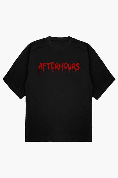 modaberry Tricou oversize cu imprimeu negru After Hours Design Haine de vară cu mânecă scurtă